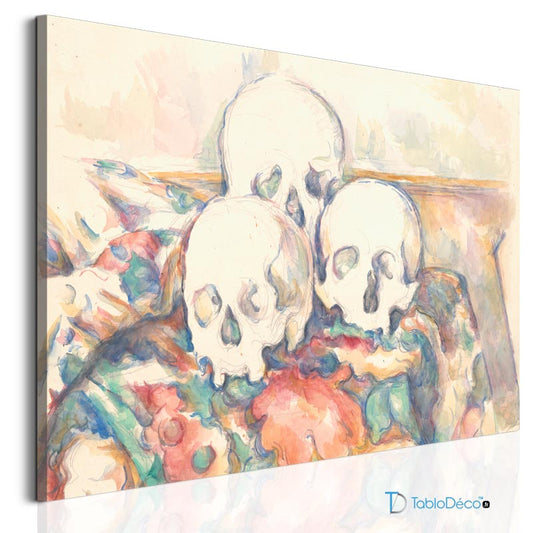 Acheter une reproduction du Tableau Les Trois Crânes de Paul Cézanne - TabloDéco.fr