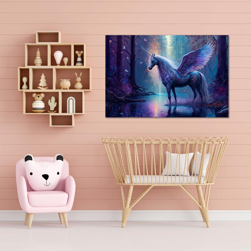 Toile décorative d'une Licorne chambre fille - TabloDéco.fr