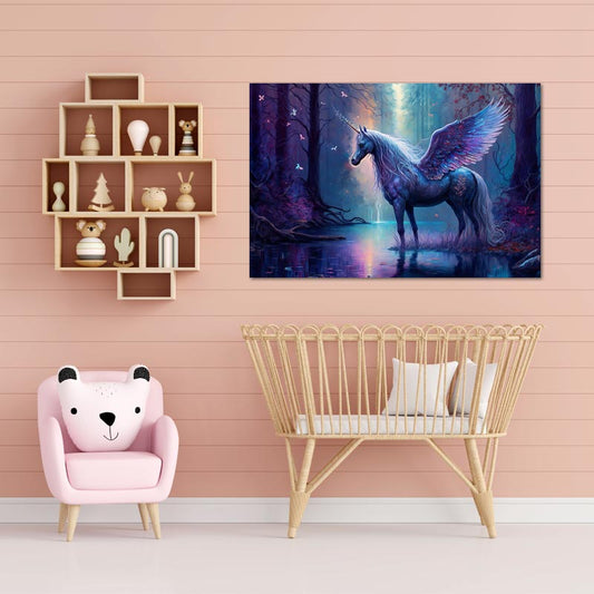Toile décorative d'une Licorne chambre fille - TabloDéco.fr