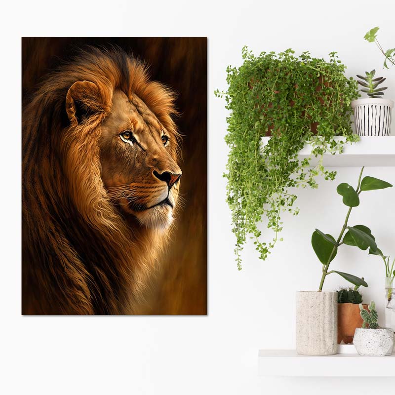 Toile décorative d'un Lion Africain - TabloDéco.fr