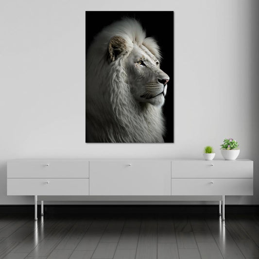 Tableau d'un Lion Blanc - TabloDéco.fr