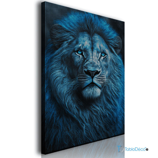 Acheter un Tableau d'un Lion de couleur Bleu - TabloDéco.fr