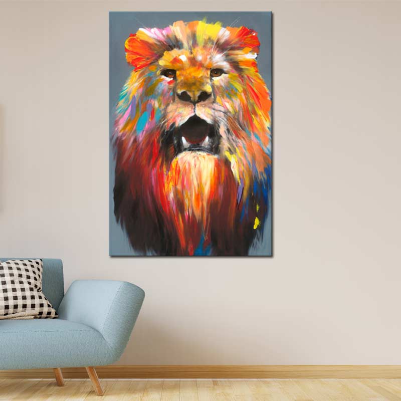 Tableau Déco Lion Coloré - TabloDéco.fr