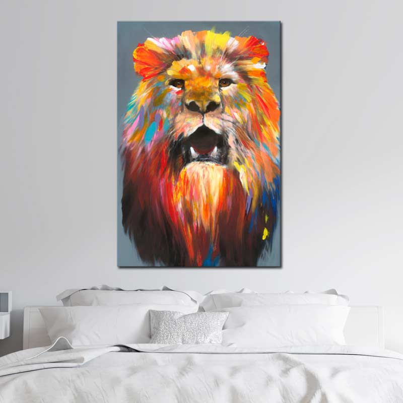 Tableau Lion Coloré - TabloDéco.fr