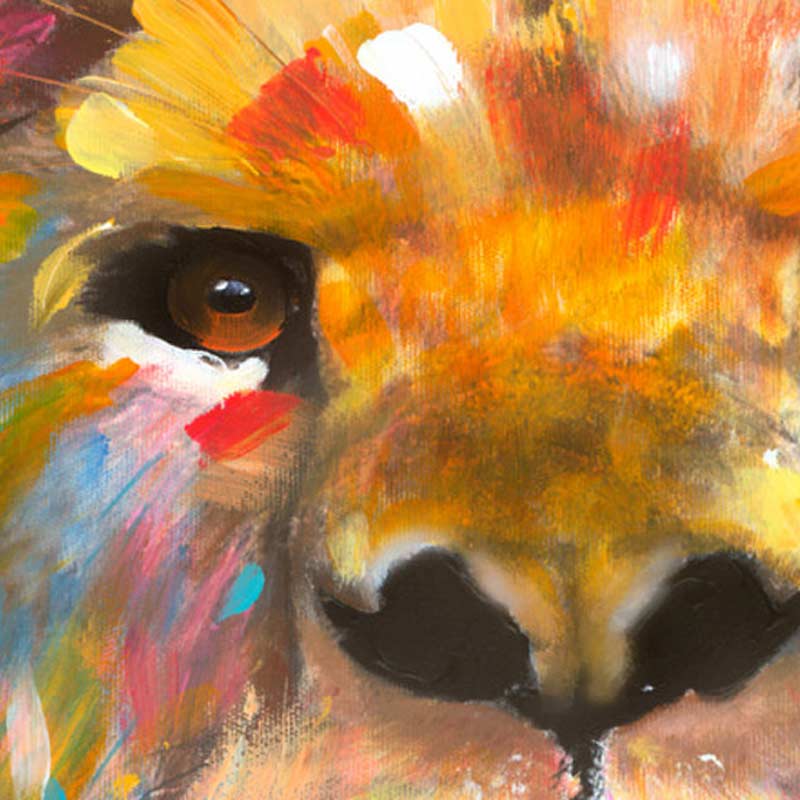 Tableau Lion Portrait Coloré
