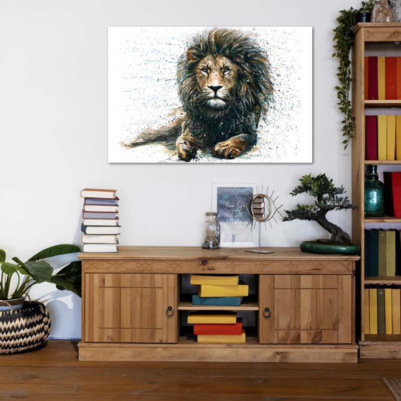 Toile décorative d'un Lion Couché - TabloDéco.fr