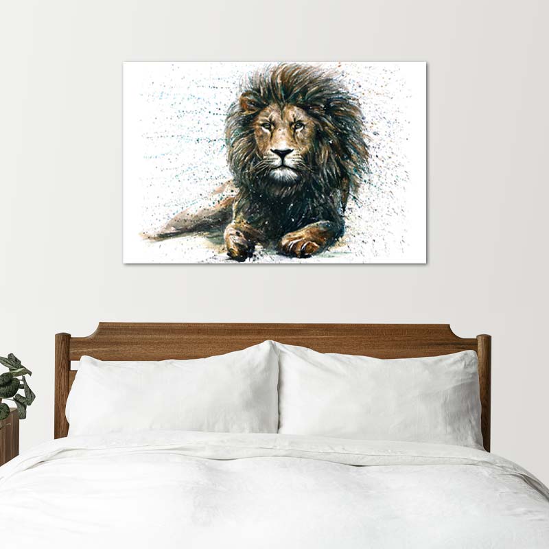 Tableau de décoration avec un Lion Couché - TabloDéco.fr