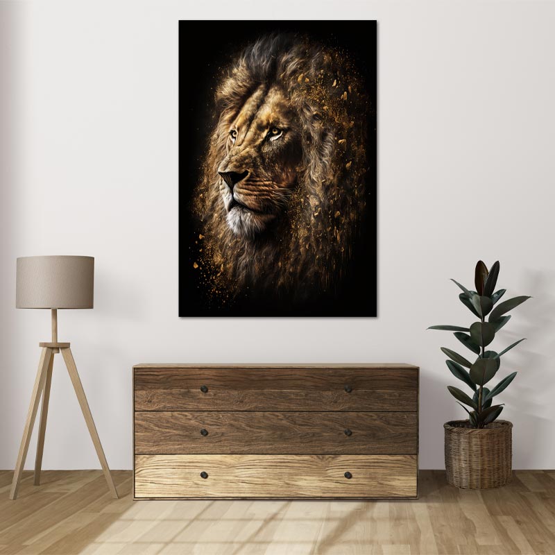 Tableau Lion Doré - TabloDéco.fr