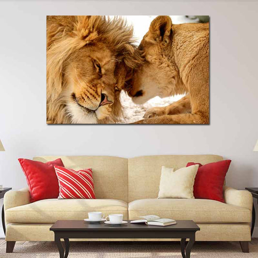 Tableau sur toile Lion et Lionne