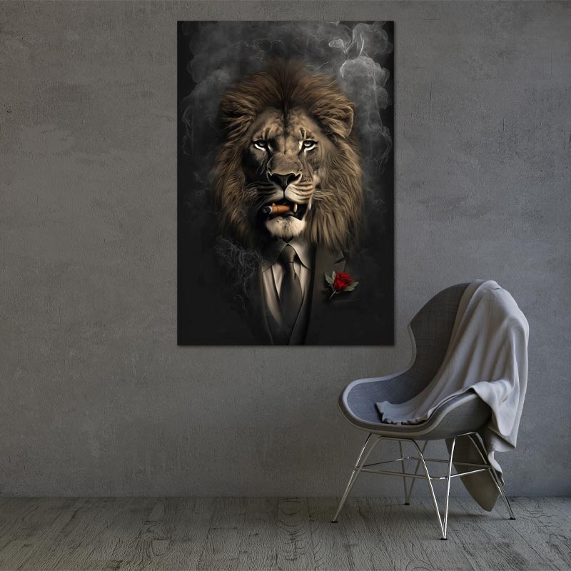 Tableau Lion Fumeur - TabloDéco.fr