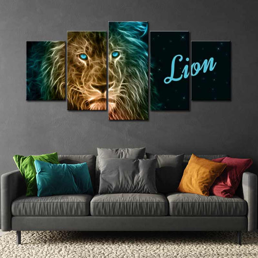 Tableau Lion Néon
