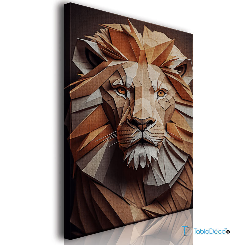 Acheter un Tableau d'un Lion en Origami - TabloDéco.fr