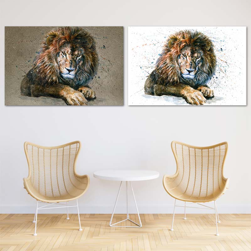 Toile murale d'un Lion Sauvage - TabloDéco.fr