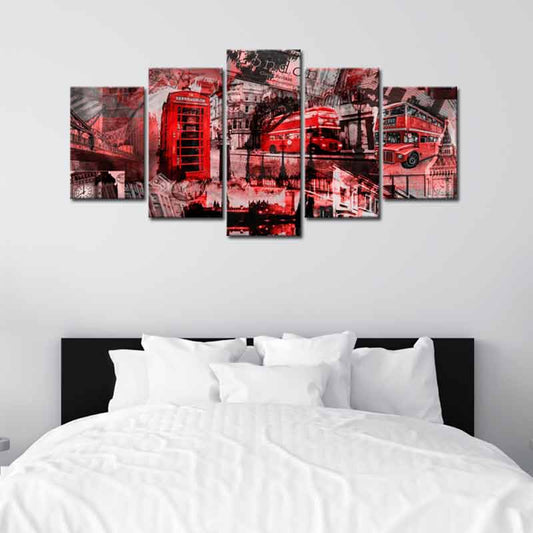 Tableau Londres avec Bus Rouge