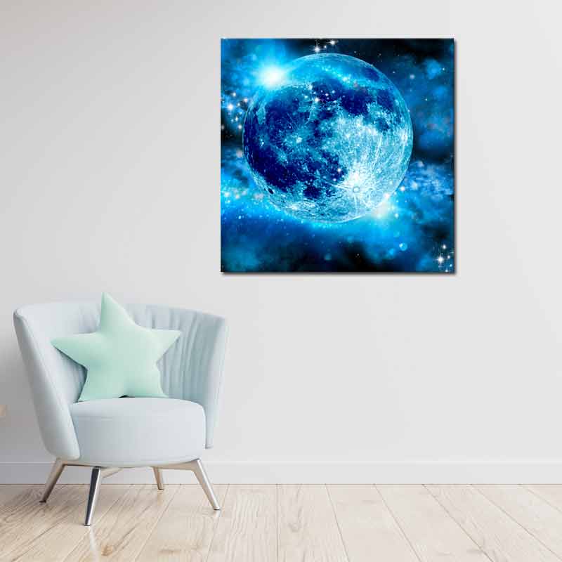  Tableau déco sur toile d'une Lune Bleue