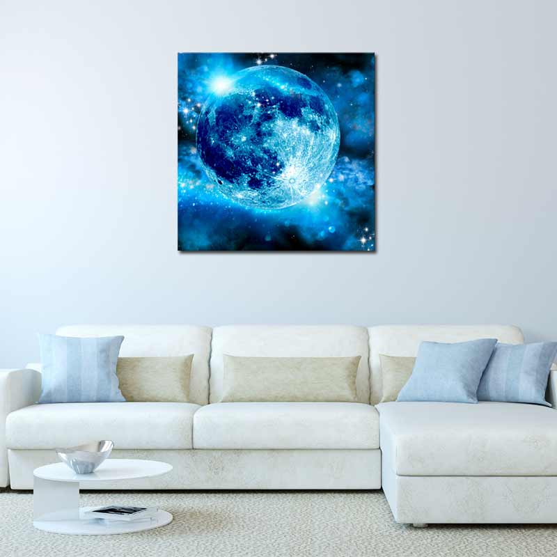  Tableau décoratif d'une Lune Bleue format carré