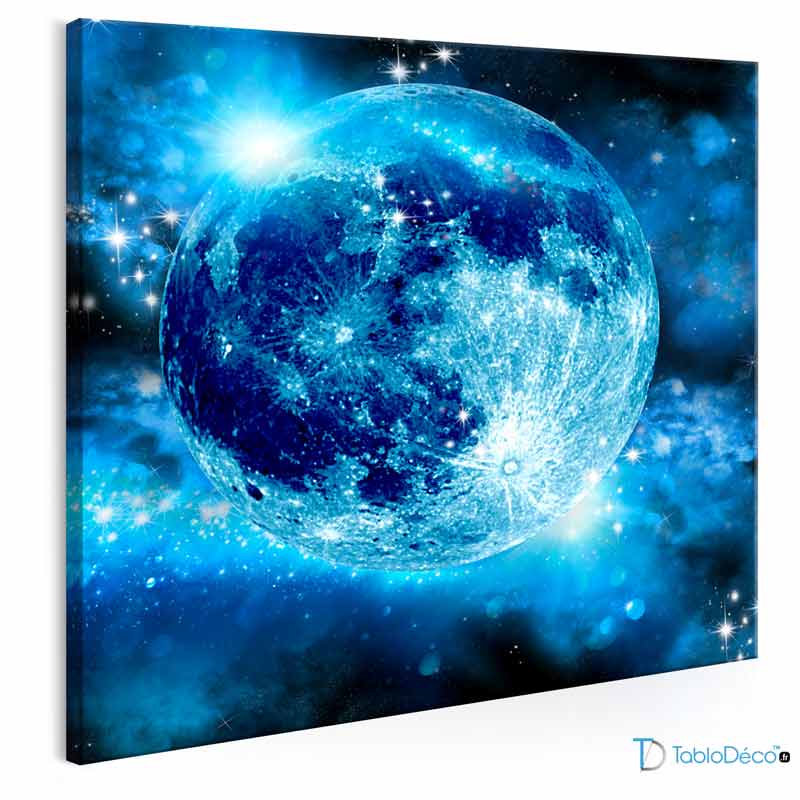  Tableau sur toile imprimée Lune Bleue