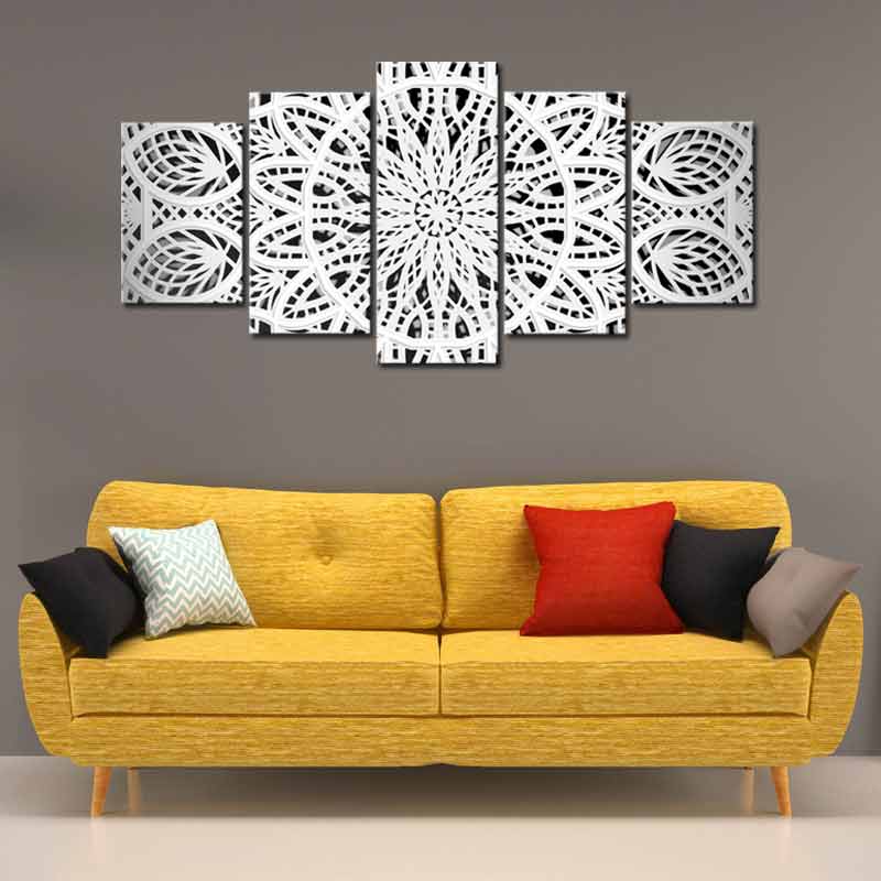 Tableau décoratif  d'un Mandala Blanc