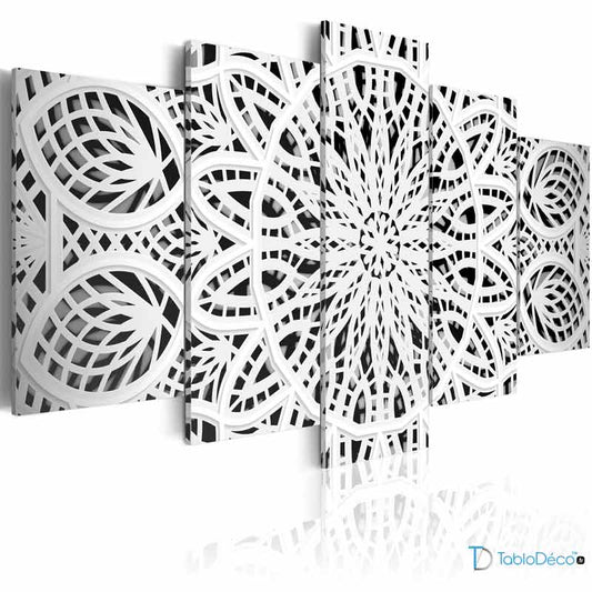 Acheter un Tableau Mandala Blanc