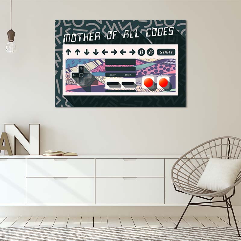 Tableau sur toile décorative Manette Nintento NES revisitée - TabloDéco.fr