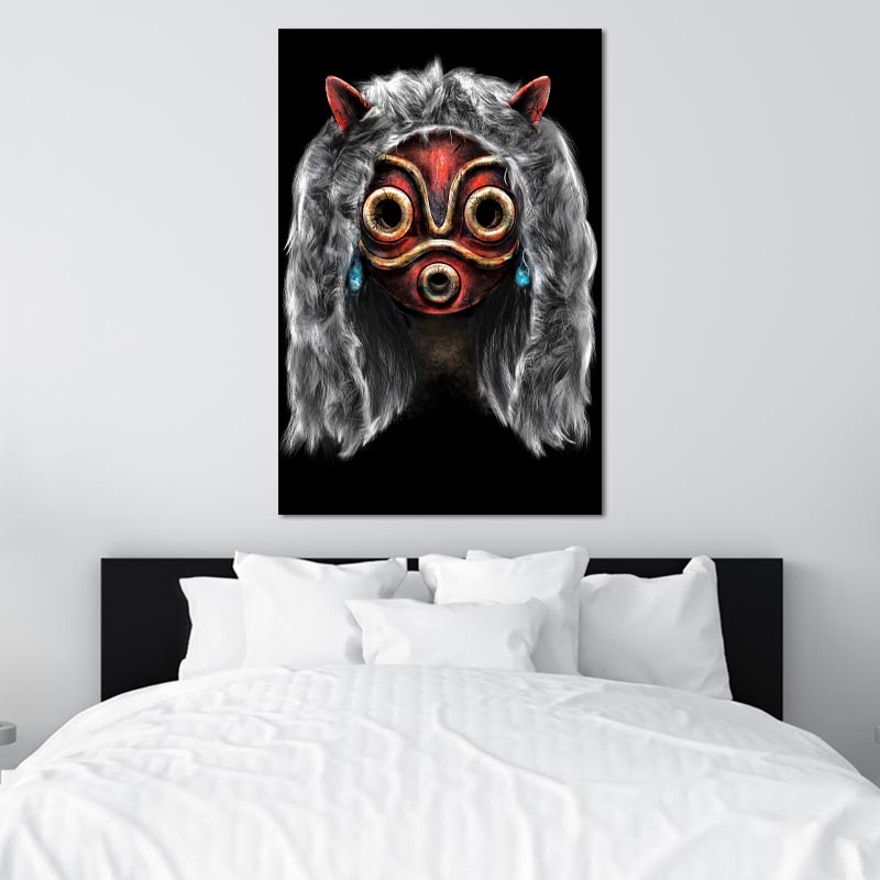 Toile imprimée du Masque de la Princesse Mononoké - TabloDéco.fr