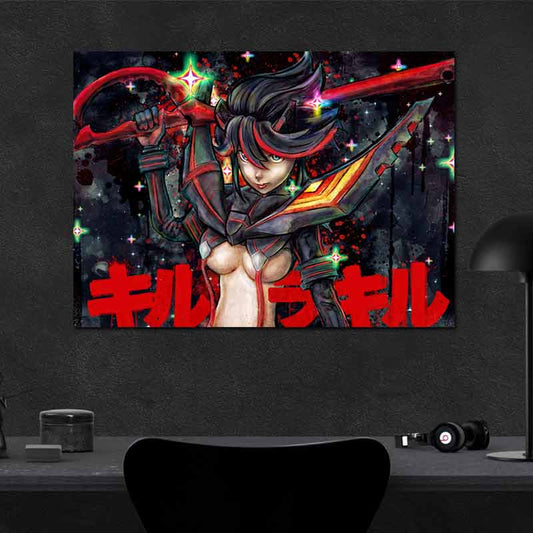 Tableau sur toile inspiré de Matoi Ryuko Kill la Kill