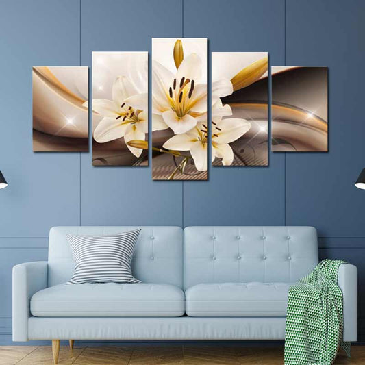 Tableau Multi Panneaux Fleur Jaune