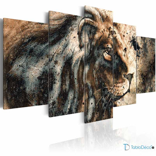 Tableau Multi Panneaux Lion sur toile