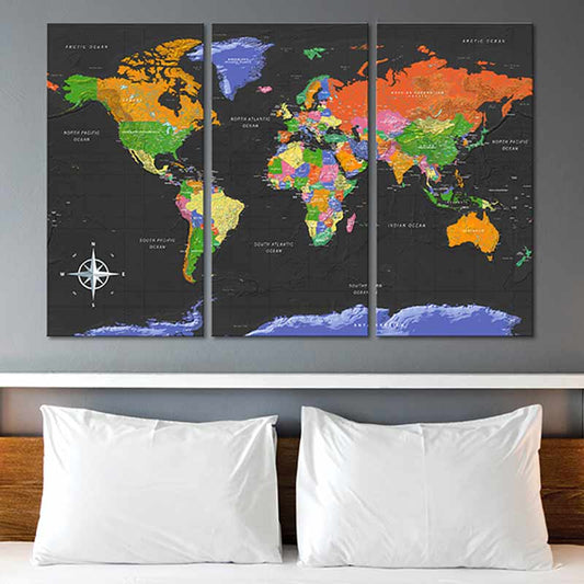 Tableau décoration Mural Carte du Monde