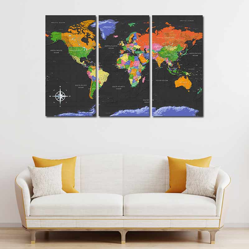 Tableau Mural sur toile Carte du Monde