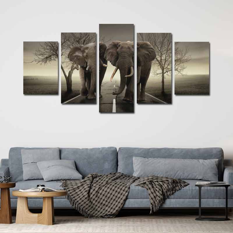 Tableau sur toile Mural avec des Éléphants