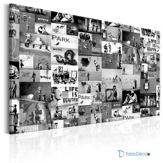 Acheter un Tableau Noir et Blanc de Banksy - Tabloéco.fr