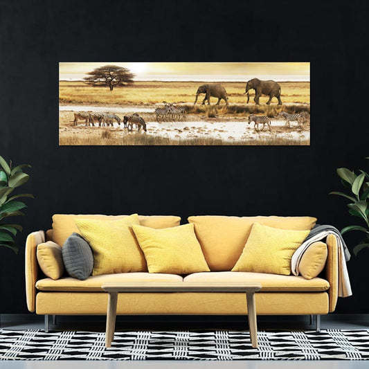Toile déco d'un Panorama Sauvage Africain - TabloDéco.fr