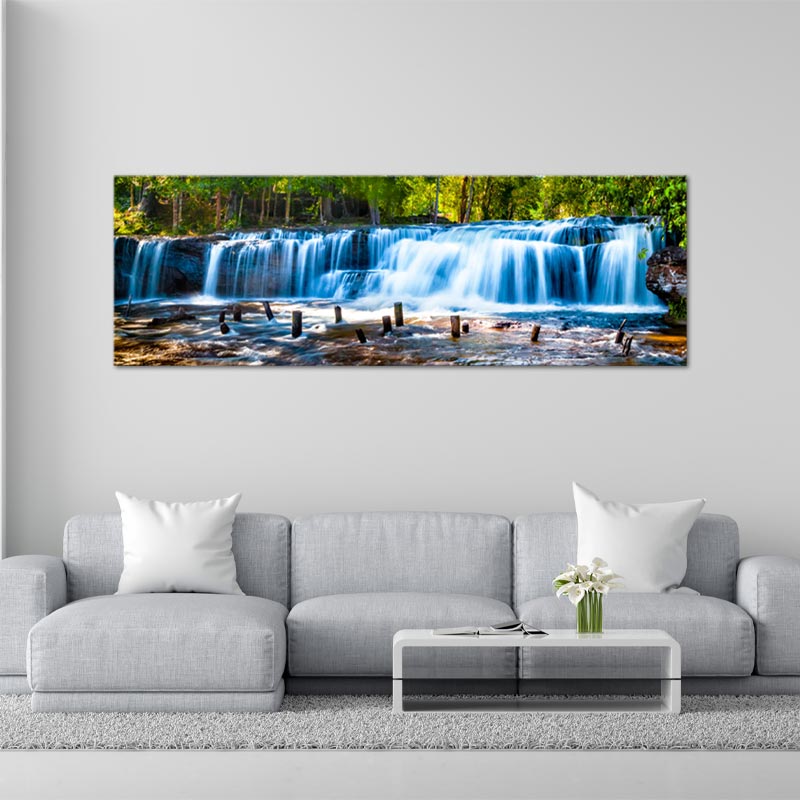 Toile déco Panoramique avec une Cascade - TabloDéco.fr