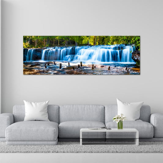 Toile déco Panoramique avec une Cascade - TabloDéco.fr