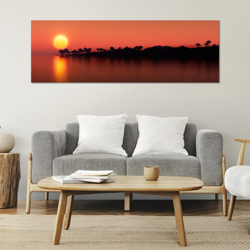 Toile décorative Panoramique Coucher de Soleil - TabloDéco.fr