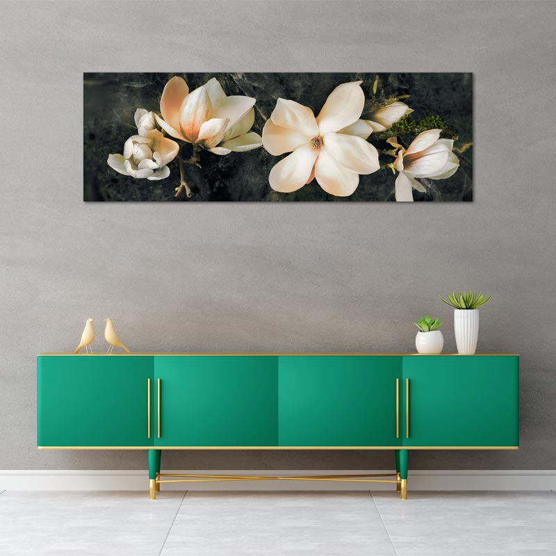  Tableau xxl format Panoramique avec desFleurs - TabloDéco.fr