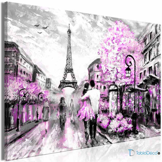Tableau sur toile Paris en Rose