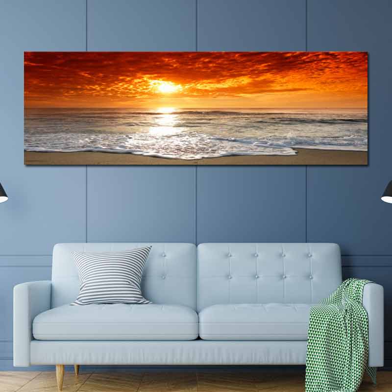 Tableau Paysage avec un Coucher de Soleil