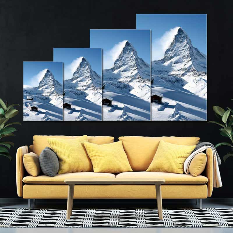 Guide des tailles du Tableau Paysage Montagne Neige