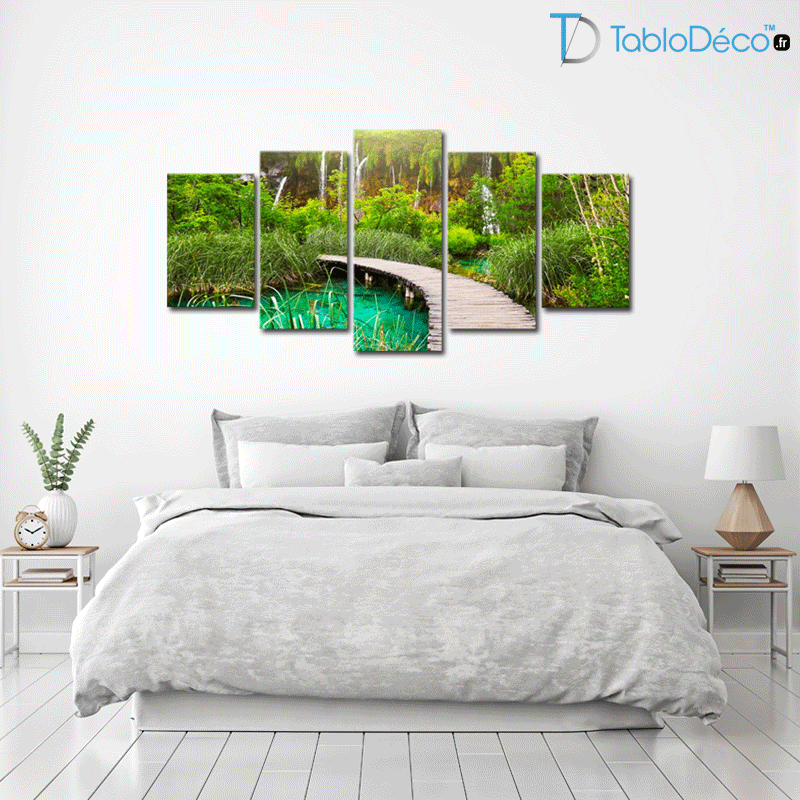 Guide des tailles Tableau Paysage Ponton 5 parties