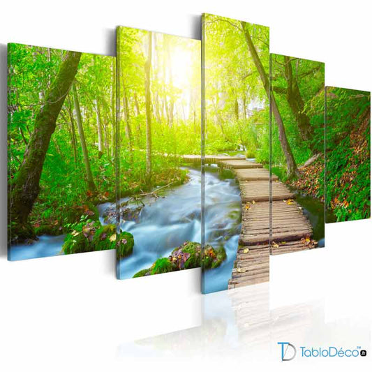 Tableau Paysage Ponton dans la Nature