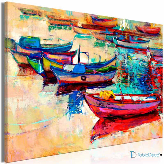 Tableau Peinture avec Bateaux