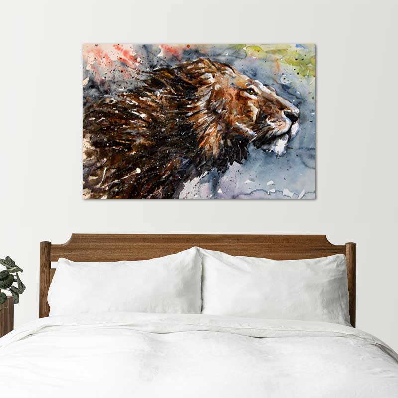 Tableau décoratif peinture d'un Lion - TabloDéco.fr