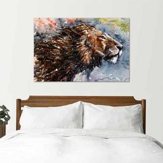 Tableau décoratif peinture d'un Lion - TabloDéco.fr