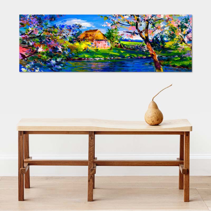 Tableau Peinture d'une Maison Colorée- TabloDéco.fr