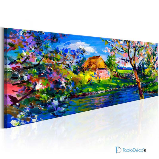 Acheter un Tableau Peinture d'une Maison Colorée - TabloDéco.fr