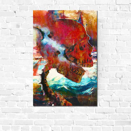 Tableau Peinture Tête de Mort