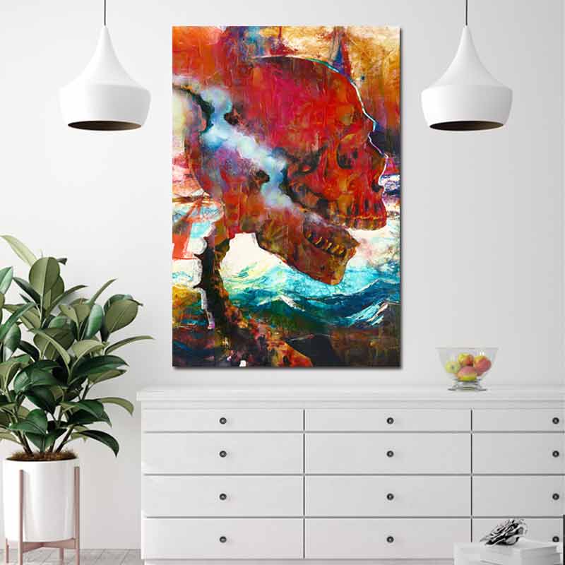 Tableau Peinture sur toile imprimée Tête de Mort