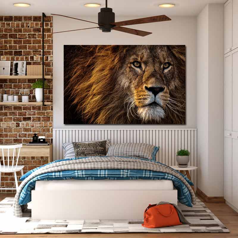 Tableau Décoratif d'une Photo de Lion